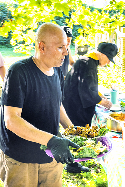 Food prepared for the Wall Street Community Garden potluck.