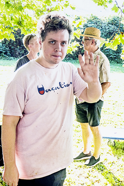A member at the Wall Street Community Garden potluck.