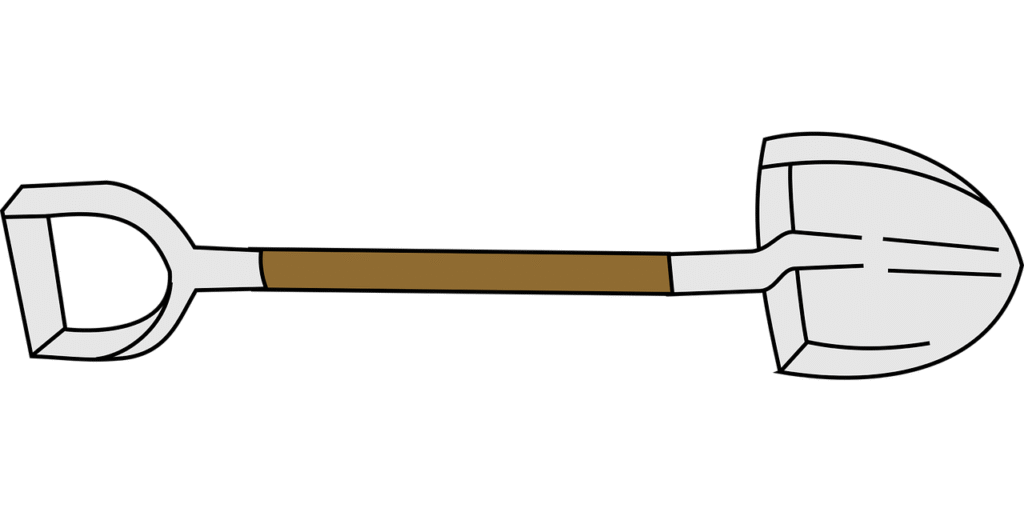 Drawing of garden shovel.